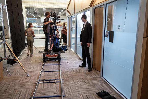 Media creations video production in the Career Center. Aug 2022
