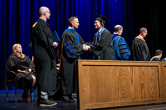 Graduates during convocation for the College of Performing and Visual Arts.