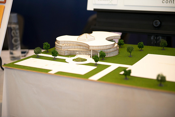 Students present their projects for the Student Research and Creative Works Conference.