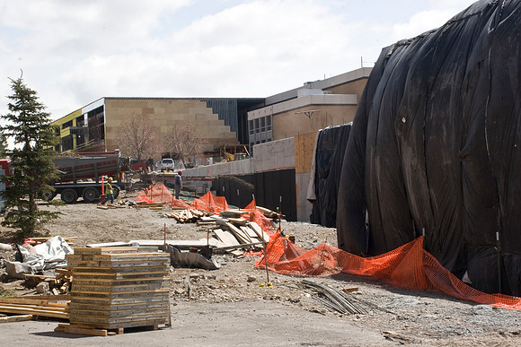 Construction on the Auditorium, later named the BYU-Idaho Center.