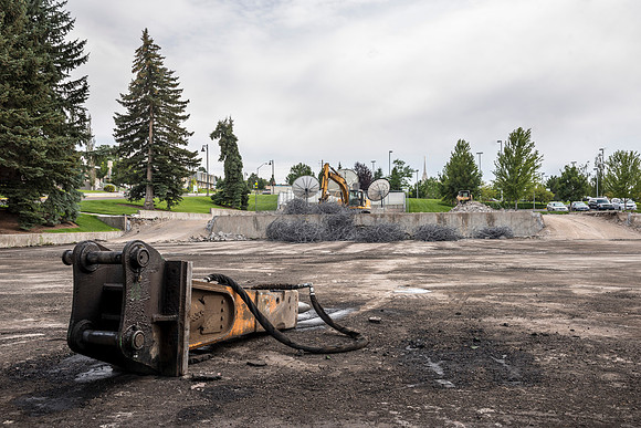 The tennis courts, located on the east side of campus, are being torn down.