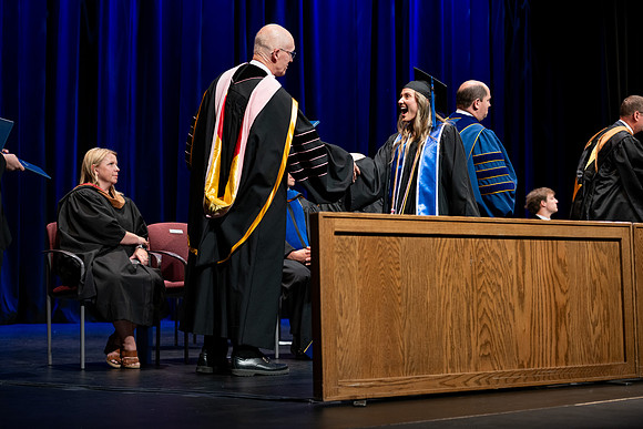 Graduates during convocation for the College of Performing and Visual Arts.