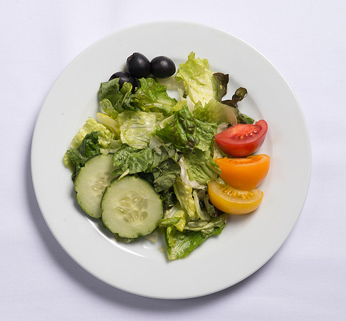 BYU-Idaho Food Service Catering. Garden Salad Fresh mixed Salad Greens, Tomatoes, Olives, Cucumbers, Red Cabbage, and Carrots. Comes with your choice of Dressing.