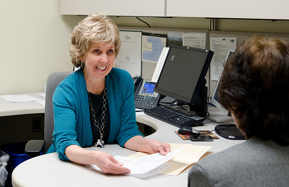 Lanae Poultar in the Scheduling Office