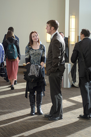 Students exiting Devotional