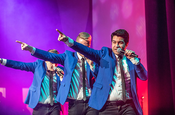 Vocal Point performs during Power to Become, held in the Hart Auditorium.
