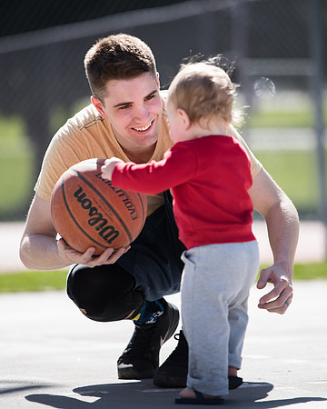 BYU-Idaho Admissions Viewbook. Jacob Kaiser playing basketball. Spring Semester