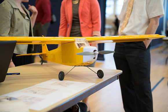 Students present their projects for the Student Research and Creative Works Conference.