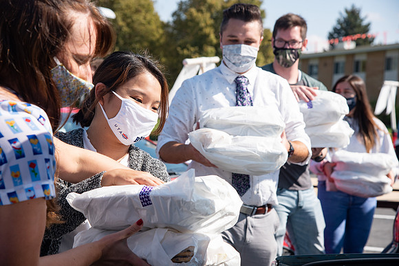 A special fast was held on campus and the University prepared and passed out over 17,000 meals for the students to enjoy at the end of their fast. Food Service along with volunteers packaged and passe