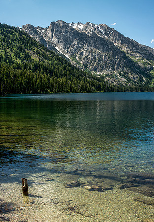 Beautiful summer day in the Grand Teton National Park celebrating America's Independence at Jenny's Lake.
