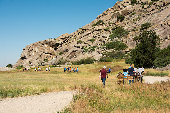 Martin's Cove, a place of refuge for handcart pioneers who were caught in an early winter storm en-route to Salt Lake City, UT.