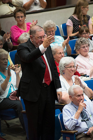 Composer Daniel E. Gawthrop greets the audience.