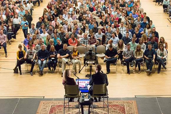 President and Sister Gilbert host a date night with BYU-Idaho Students. Oct 2015