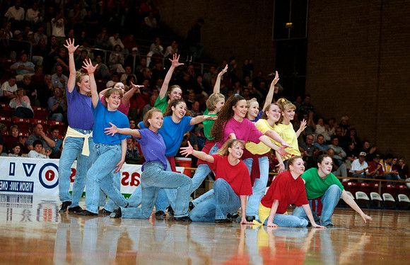 Dancers preform at halftime.