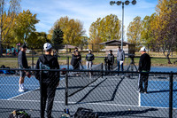Dinking around playing pickleball for the HR Wellness Video.