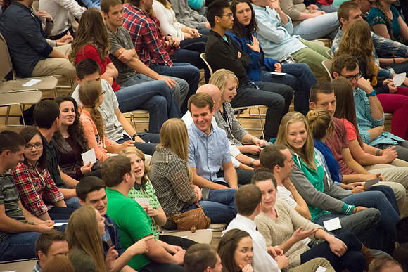 President and Sister Gilbert host a date night with BYU-Idaho Students. Oct 2015