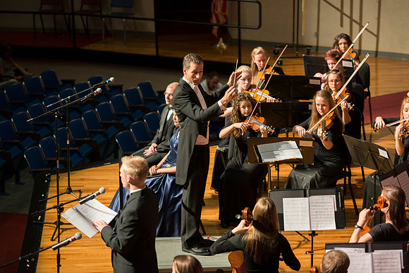 Performance of 'How Beautiful Upon the Mountains' in the College of Southern Idaho auditorium.