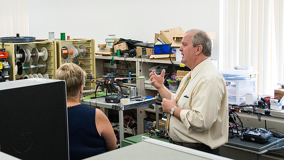 Economic developers from around the State visit BYU-Idaho and take a tour of the Engineering and Technology facilities in the Austin Building and the Heating Plant. and the Heating Plant.