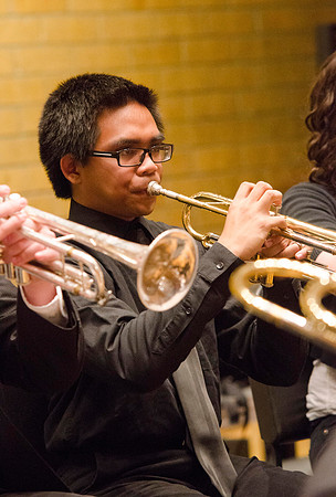 Students participate in University Band. They preformed in the Ruth Barrus concert hall.