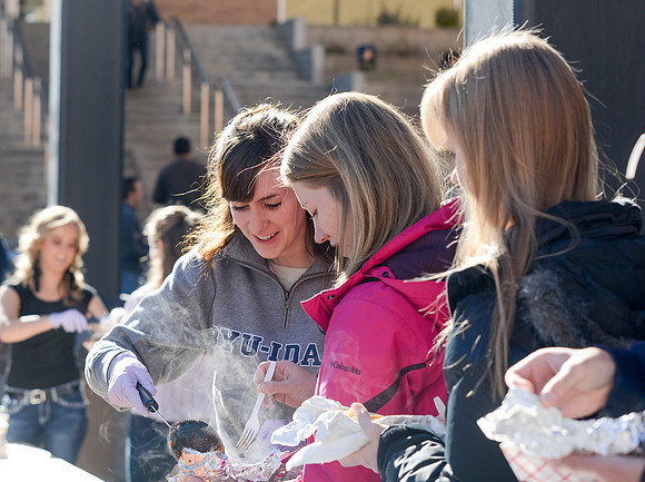 Alumni and students gather to commemorate a 125 years of Ricks College and BYU-Idaho.