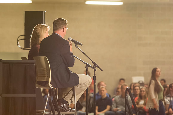 The Gilberts host a Date night in the BYU-Idaho Center.