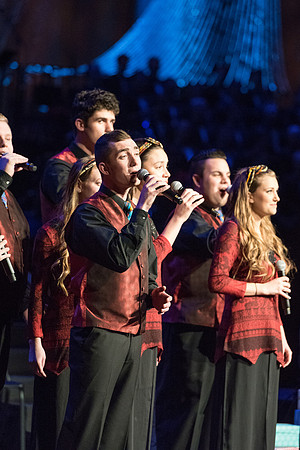 David Archuleta and Nathan Pacheco were the featured guests at BYU-Idaho's annual Christmas concert in the BYU-Idaho Center. They performed with the Symphony Orchestra, combined choirs, and other stud