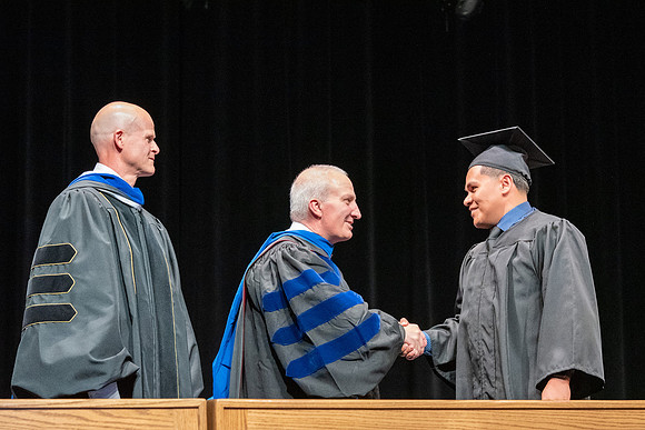 Graduates during convocation of the College of Physical Sciences and Engineering.