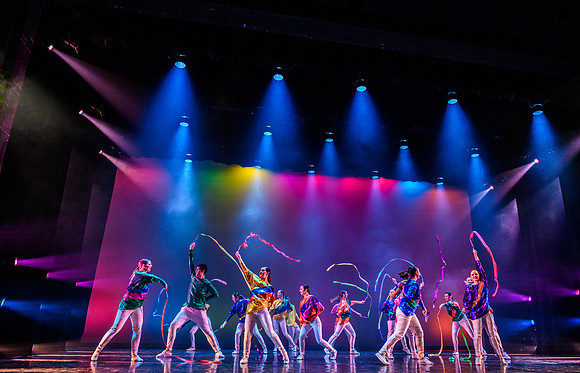 The Department of Theatre and Dance colorful Extravadance performance. Held in the Snow Drama Theatre.