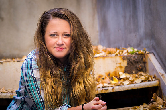 Model for camera, Katelyn Crompton from University Relations Photography, smiles for the camera.