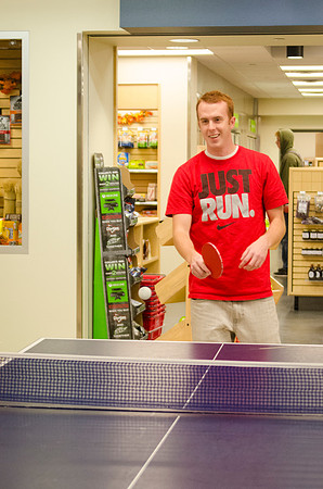BYU-Idaho students participate in a ping pong tournament held in the Manwaring Center
