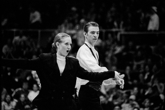 Ballroom dancers preform.