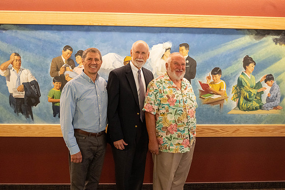 Opening ceremony with VIPs who helped bring the murals to campus.