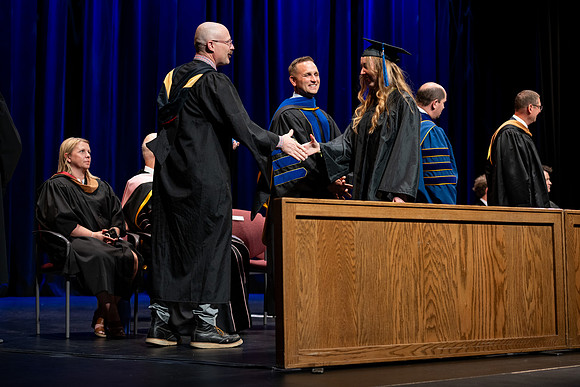 Graduates during convocation for the College of Performing and Visual Arts.