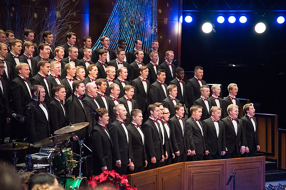 David Archuleta and Nathan Pacheco were the featured guests at BYU-Idaho's annual Christmas concert in the BYU-Idaho Center. They performed with the Symphony Orchestra, combined choirs, and other stud