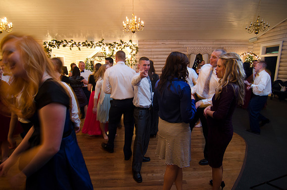 Cdts from BYU-I gather at The Loft, just south of Rigby, to enjoy a night of dinner and dancing at the Army ROTC Military Ball.