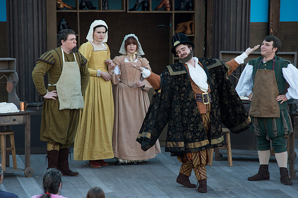 Brigham Young University-Idaho's production of The Shomaker's Holiday performed out in the amphitheatre in front of the McKay Library.