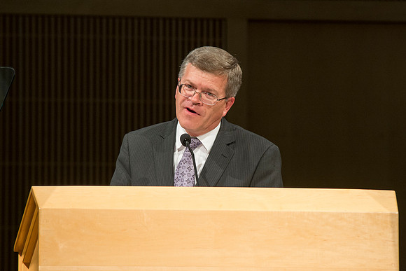 Brother HIcks a faculty member in the Communications Department at BYU-Idaho speaks at devotional in the Taylor Chapel.