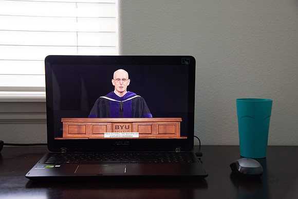 Broadcast of Winter 2020 Commencement. Due to COVID-19 graduates had a unique graduation and had to watch the commencement speech from home. President Henry J. Eyring welcomes the graduates.