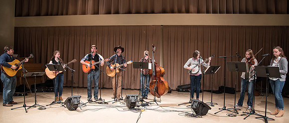 This bluegrass band perform the songs they've been learning all semester in their Bluegrass class.