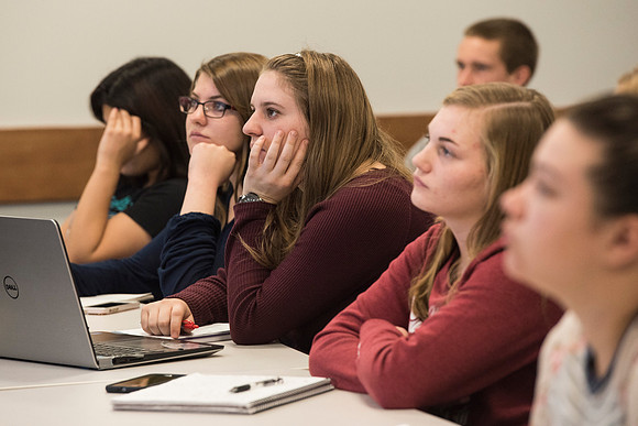 Animal Science majors listen and learn in the classroom.