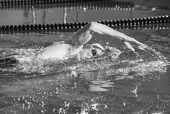 Swimming Pool fitness banner photoshoot.