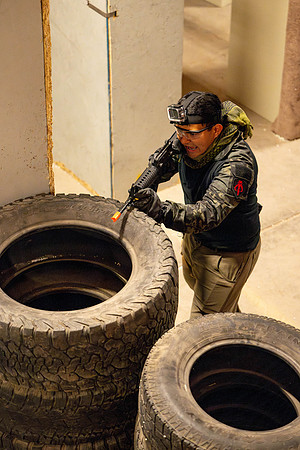 ROTC practices military tatics in an Advantage Airsoft facility.