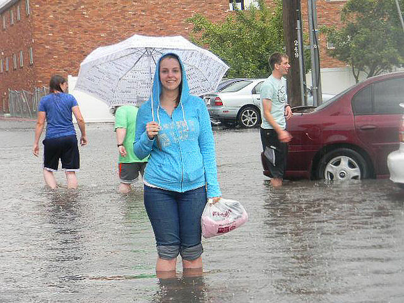 July 15, 2014 Over an inch of rain in less than an hour created a flash flood through Rexburg streets, through a few BYU-Idaho buildings and also flooded several students basement apartments. The even