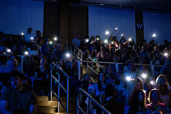 Jake Scott gives a lively performance at BYUI, in the Hart Auditorium.