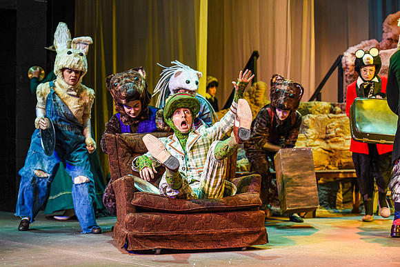 The theatre department's dress rehearsal of the Wind in the Willows in the Snow Drama Theatre.