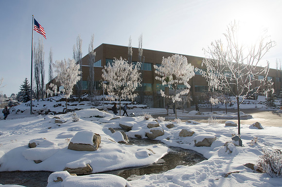 A frosty winter day at BYU-Idaho.