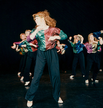 Folk dancers perform.