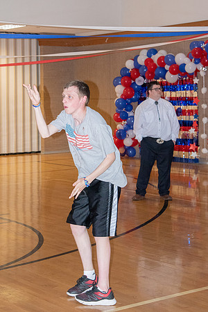 A Fourth of July party at the Hinckley Gym.