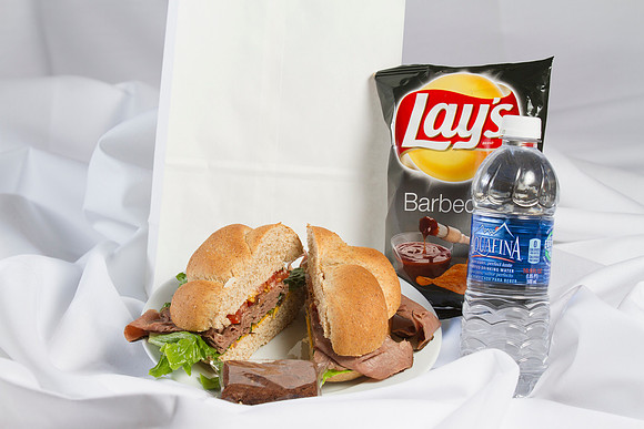 Served with a bag of Chips, Brownies or Cookies, 20 ounce Beverage and appropriate condiments.