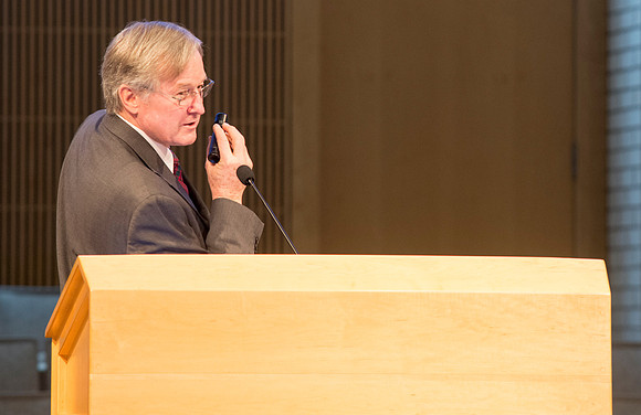 Richard Oman, former Senior Curator of Art at the LDS Church Museun of History &amp; Art, speaks to students and guests at BYU-Idaho about artistic renditions of the Tree of Life found across the worl
